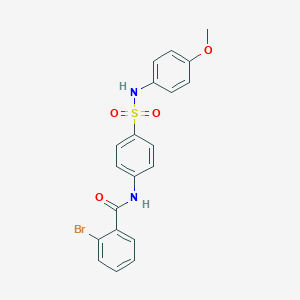 molecular formula C20H17BrN2O4S B322130 2-bromo-N-{4-[(4-methoxyanilino)sulfonyl]phenyl}benzamide 