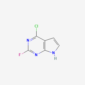 molecular formula C6H3ClFN3 B3221300 4-chloro-2-fluoro-7H-pyrrolo[2,3-d]pyrimidine CAS No. 1206825-32-2