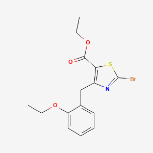 molecular formula C15H16BrNO3S B3221321 Ethyl 2-bromo-4-(2-ethoxybenzyl)thiazole-5-carboxylate CAS No. 1206908-27-1