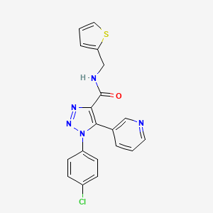 molecular formula C19H14ClN5OS B3221326 1-(4-chlorophenyl)-5-(pyridin-3-yl)-N-(thiophen-2-ylmethyl)-1H-1,2,3-triazole-4-carboxamide CAS No. 1206984-85-1