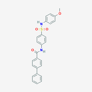 molecular formula C26H22N2O4S B322133 N-{4-[(4-methoxyphenyl)sulfamoyl]phenyl}biphenyl-4-carboxamide 