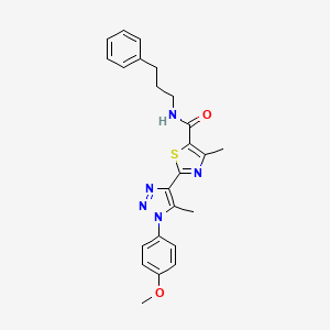 2-(1-(4-methoxyphenyl)-5-methyl-1H-1,2,3-triazol-4-yl)-4-methyl-N-(3-phenylpropyl)thiazole-5-carboxamide