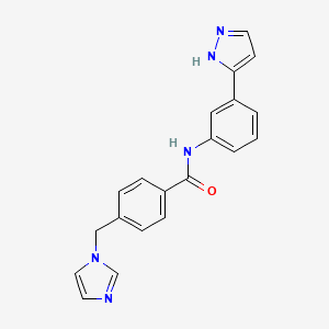 4-((1H-imidazol-1-yl)methyl)-N-(3-(1H-pyrazol-3-yl)phenyl)benzamide
