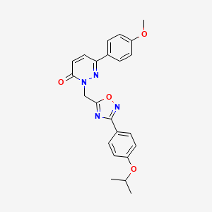 molecular formula C23H22N4O4 B3221401 2-((3-(4-isopropoxyphenyl)-1,2,4-oxadiazol-5-yl)methyl)-6-(4-methoxyphenyl)pyridazin-3(2H)-one CAS No. 1207003-30-2