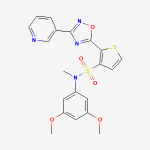 N-(3,5-dimethoxyphenyl)-N-methyl-2-(3-pyridin-3-yl-1,2,4-oxadiazol-5-yl)thiophene-3-sulfonamide