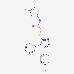 2-((5-(4-bromophenyl)-1-phenyl-1H-imidazol-2-yl)thio)-N-(4-methylthiazol-2-yl)acetamide