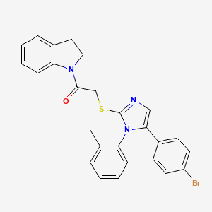 2-((5-(4-bromophenyl)-1-(o-tolyl)-1H-imidazol-2-yl)thio)-1-(indolin-1-yl)ethanone