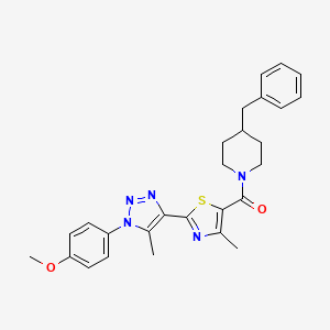 (4-benzylpiperidin-1-yl)(2-(1-(4-methoxyphenyl)-5-methyl-1H-1,2,3-triazol-4-yl)-4-methylthiazol-5-yl)methanone