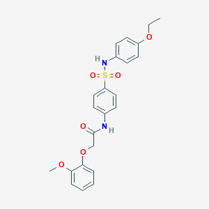molecular formula C23H24N2O6S B322146 N-{4-[(4-ethoxyanilino)sulfonyl]phenyl}-2-(2-methoxyphenoxy)acetamide 