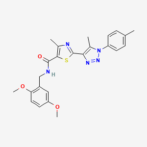 molecular formula C24H25N5O3S B3221462 N-(2,5-dimethoxybenzyl)-4-methyl-2-(5-methyl-1-(p-tolyl)-1H-1,2,3-triazol-4-yl)thiazole-5-carboxamide CAS No. 1207016-28-1