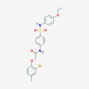 molecular formula C23H23BrN2O5S B322147 2-(2-bromo-4-methylphenoxy)-N-{4-[(4-ethoxyanilino)sulfonyl]phenyl}acetamide 