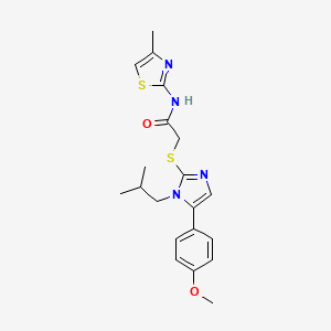 2-((1-isobutyl-5-(4-methoxyphenyl)-1H-imidazol-2-yl)thio)-N-(4-methylthiazol-2-yl)acetamide