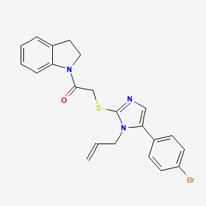 molecular formula C22H20BrN3OS B3221482 2-((1-allyl-5-(4-bromophenyl)-1H-imidazol-2-yl)thio)-1-(indolin-1-yl)ethanone CAS No. 1207020-81-2