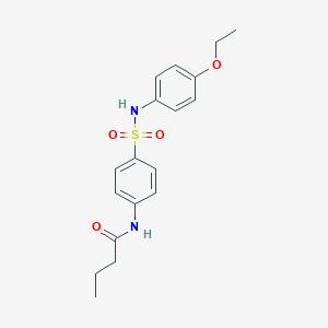 molecular formula C18H22N2O4S B322152 N-{4-[(4-ethoxyanilino)sulfonyl]phenyl}butanamide 