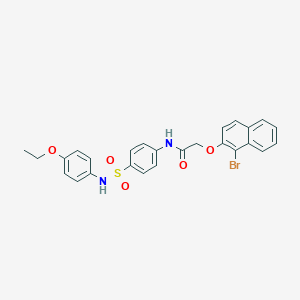 molecular formula C26H23BrN2O5S B322153 2-[(1-bromo-2-naphthyl)oxy]-N-{4-[(4-ethoxyanilino)sulfonyl]phenyl}acetamide 