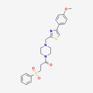 1-(4-((4-(4-Methoxyphenyl)thiazol-2-yl)methyl)piperazin-1-yl)-3-(phenylsulfonyl)propan-1-one