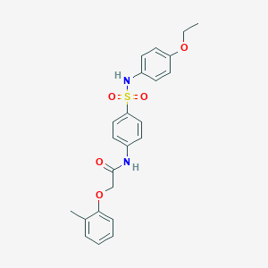 molecular formula C23H24N2O5S B322154 N-{4-[(4-ethoxyanilino)sulfonyl]phenyl}-2-(2-methylphenoxy)acetamide 