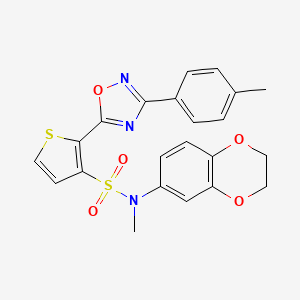 N-(2,3-dihydro-1,4-benzodioxin-6-yl)-N-methyl-2-[3-(4-methylphenyl)-1,2,4-oxadiazol-5-yl]thiophene-3-sulfonamide