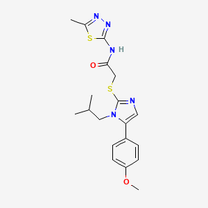 2-((1-isobutyl-5-(4-methoxyphenyl)-1H-imidazol-2-yl)thio)-N-(5-methyl-1,3,4-thiadiazol-2-yl)acetamide