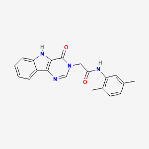 molecular formula C20H18N4O2 B3221570 N-(2,5-dimethylphenyl)-2-(4-oxo-4,5-dihydro-3H-pyrimido[5,4-b]indol-3-yl)acetamide CAS No. 1207035-40-2