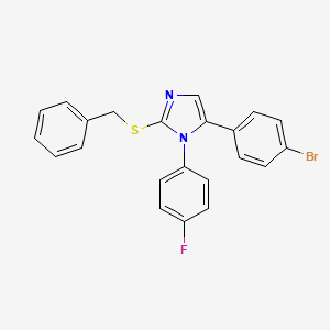 molecular formula C22H16BrFN2S B3221573 2-(benzylthio)-5-(4-bromophenyl)-1-(4-fluorophenyl)-1H-imidazole CAS No. 1207035-57-1