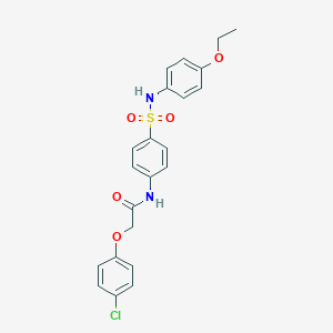 molecular formula C22H21ClN2O5S B322158 2-(4-chlorophenoxy)-N-{4-[(4-ethoxyanilino)sulfonyl]phenyl}acetamide 