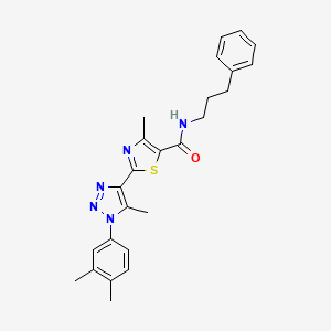 2-(1-(3,4-dimethylphenyl)-5-methyl-1H-1,2,3-triazol-4-yl)-4-methyl-N-(3-phenylpropyl)thiazole-5-carboxamide