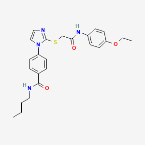 molecular formula C24H28N4O3S B3221606 N-butyl-4-(2-((2-((4-ethoxyphenyl)amino)-2-oxoethyl)thio)-1H-imidazol-1-yl)benzamide CAS No. 1207039-63-1