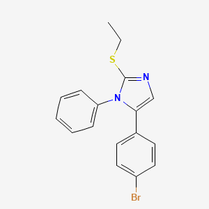 molecular formula C17H15BrN2S B3221615 5-(4-bromophenyl)-2-(ethylthio)-1-phenyl-1H-imidazole CAS No. 1207040-98-9