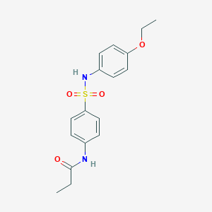 molecular formula C17H20N2O4S B322162 N-{4-[(4-ethoxyanilino)sulfonyl]phenyl}propanamide 