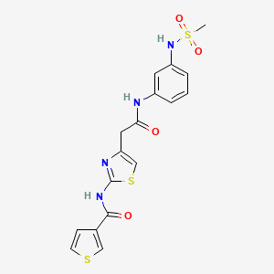 N-(4-(2-((3-(methylsulfonamido)phenyl)amino)-2-oxoethyl)thiazol-2-yl)thiophene-3-carboxamide