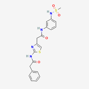 N-(3-(methylsulfonamido)phenyl)-2-(2-(2-phenylacetamido)thiazol-4-yl)acetamide