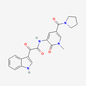 2-(1H-indol-3-yl)-N-(1-methyl-2-oxo-5-(pyrrolidine-1-carbonyl)-1,2-dihydropyridin-3-yl)-2-oxoacetamide