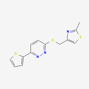 2-Methyl-4-(((6-(thiophen-2-yl)pyridazin-3-yl)thio)methyl)thiazole