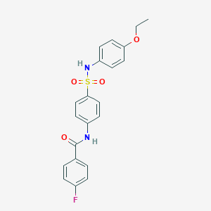 molecular formula C21H19FN2O4S B322169 N-{4-[(4-ethoxyanilino)sulfonyl]phenyl}-4-fluorobenzamide 