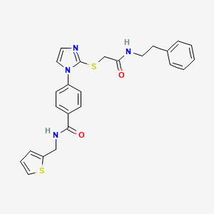 4-(2-((2-oxo-2-(phenethylamino)ethyl)thio)-1H-imidazol-1-yl)-N-(thiophen-2-ylmethyl)benzamide