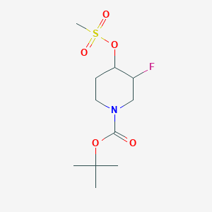 molecular formula C11H20FNO5S B3221716 Tert-butyl 3-fluoro-4-(methylsulfonyloxy)piperidine-1-carboxylate CAS No. 1207176-25-7