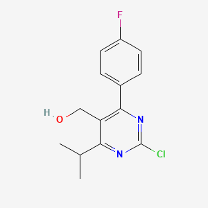 molecular formula C14H14ClFN2O B3221727 (2-氯-4-(4-氟苯基)-6-异丙基嘧啶-5-基)甲醇 CAS No. 1207460-23-8