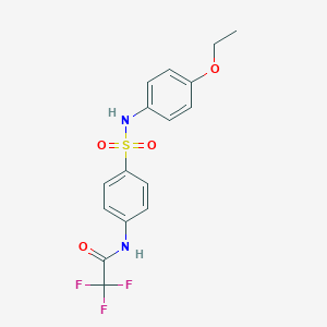 molecular formula C16H15F3N2O4S B322173 N-{4-[(4-ethoxyanilino)sulfonyl]phenyl}-2,2,2-trifluoroacetamide 