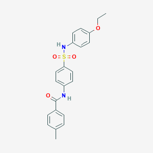 molecular formula C22H22N2O4S B322174 N-{4-[(4-ethoxyanilino)sulfonyl]phenyl}-4-methylbenzamide 