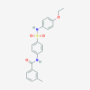 molecular formula C22H22N2O4S B322176 N-{4-[(4-ethoxyanilino)sulfonyl]phenyl}-3-methylbenzamide 
