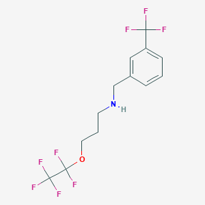 molecular formula C13H13F8NO B3221812 (3-Pentafluoroethyloxy-propyl)-(3-trifluoromethyl-benzyl)-amine CAS No. 1208079-21-3