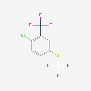 molecular formula C8H3ClF6S B3221820 1-Chloro-2-trifluoromethyl-4-trifluoromethylsulfanyl-benzene CAS No. 1208079-27-9