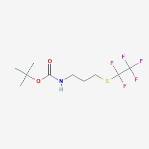 molecular formula C10H16F5NO2S B3221846 (3-Pentafluoroethylsulfanyl-propyl)-carbamic acid tert-butyl ester CAS No. 1208080-47-0