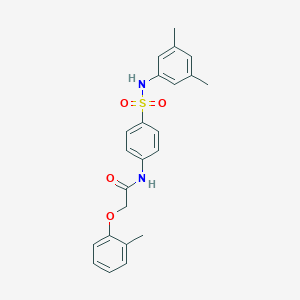 molecular formula C23H24N2O4S B322185 N-{4-[(3,5-dimethylanilino)sulfonyl]phenyl}-2-(2-methylphenoxy)acetamide 