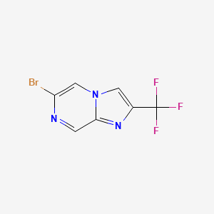 molecular formula C7H3BrF3N3 B3221876 6-Bromo-2-(trifluoromethyl)imidazo[1,2-a]pyrazine CAS No. 1208084-50-7