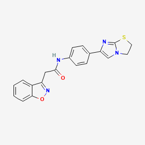 molecular formula C20H16N4O2S B3221888 2-(benzo[d]isoxazol-3-yl)-N-(4-(2,3-dihydroimidazo[2,1-b]thiazol-6-yl)phenyl)acetamide CAS No. 1208665-06-8