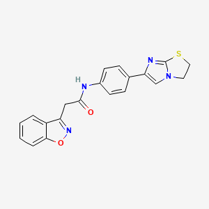 2-(1,2-benzoxazol-3-yl)-N-(4-{2H,3H-imidazo[2,1-b][1,3]thiazol-6-yl}phenyl)acetamide