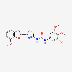 molecular formula C22H21N3O6S B3221891 1-(4-(7-Methoxybenzofuran-2-yl)thiazol-2-yl)-3-(3,4,5-trimethoxyphenyl)urea CAS No. 1208668-00-1