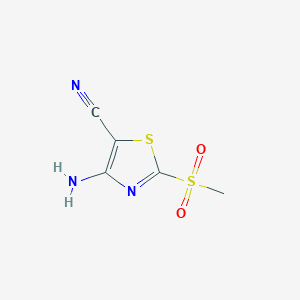 molecular formula C5H5N3O2S2 B3221901 5-Thiazolecarbonitrile, 4-amino-2-(methylsulfonyl)- CAS No. 120890-78-0